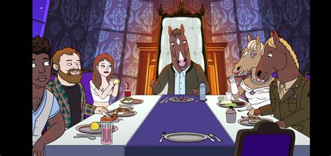 bojack fake shoe|bojack dinner party symbols.